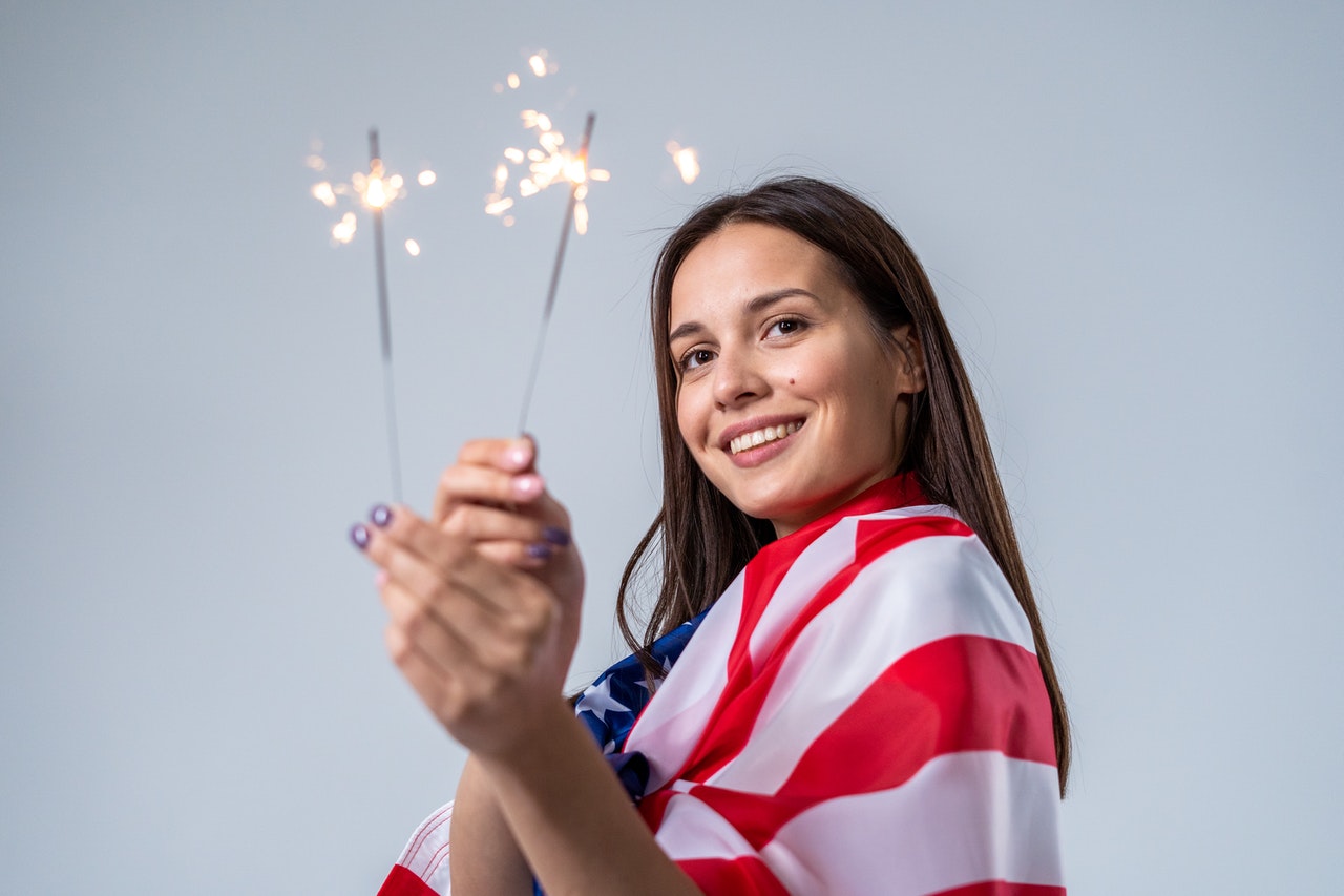 girl celebrating us memorial day